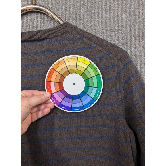 Banana Republic Striped Sweater Mens XL Baruffa Yarn Itailian Wool Preppy Brown - Picture 6 of 10